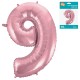 109375 RÓŻOWY BALON FOLIOWY CYFRA "9" 92 cm GODAN