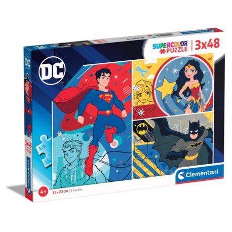 252725 CLEMENTONI PUZZLE 3X48 DC COMICS JL