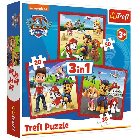 34867 TREFL PUZZLE 3W1 WESOŁE PIESKI