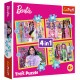 34626 TREFL PUZZLE 4w1 WESOŁY ŚWIAT BARBIE