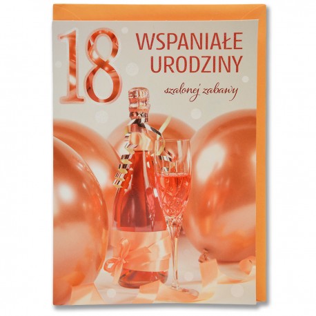 B6B KARTKA + KOPERTA 18 URODZINY MIX