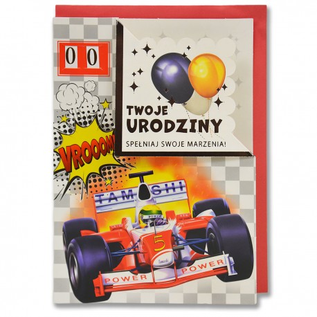 B6W KARTKA OKOLICZNOŚCIOWA + KOPERTA URODZINY MIX