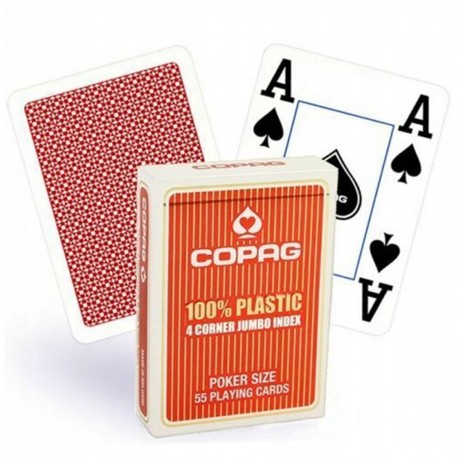 640612 COPAG CORNER JUMBO INDEX KARTY DO GRY POKER CZERWONE