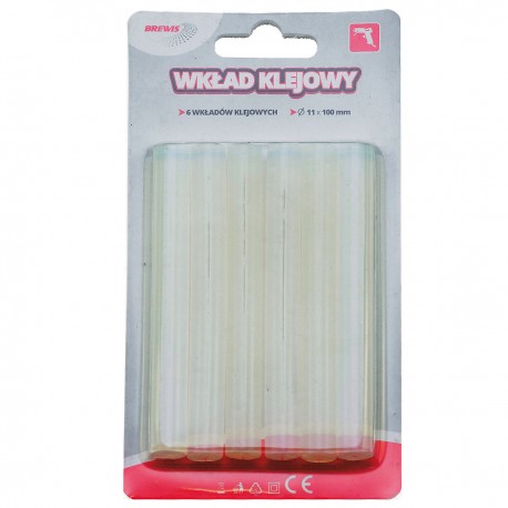 684783 WKŁAD KLEJOWY KLEJ NA GORĄCO 6 szt. 11x100 mm BREWIS