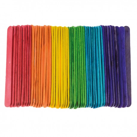 685872 PATYCZKI DREWNIANE KOLOROWE 11,4x1,5 cm 50 szt. BREWIS