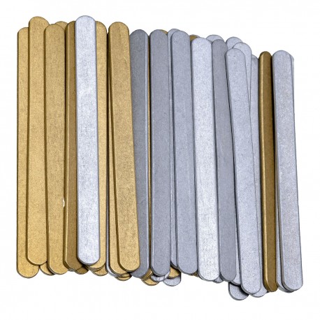704745 PATYCZKI DREWNIANE ZŁOTE/SREBRNE 11,4x1 cm 50 szt. BREWIS