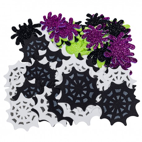 703038 NAKLEJKI Z PIANKI HALLOWEEN PAJĄKI 30-45 mm 44 szt. BREWIS