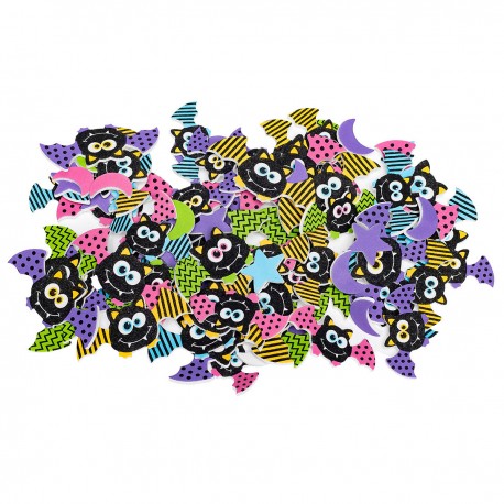 703052 NAKLEJKI Z PIANKI HALLOWEEN NIETOPERZE 20-60 mm 70 szt. BREWIS