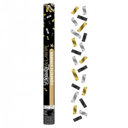 178531 KONFETTI PNEUMATYCZNE B&C ZŁOTY SREBRNY CZARNY MIX 30 CM GODAN