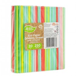 151367 SŁOMKI PAPIEROWE PASTELOWE MIX 250 SZT. GODAN