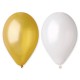 945416 BALONY ZŁOTE i PERŁOWE METALICZNE 26 cm 50 szt. GODAN