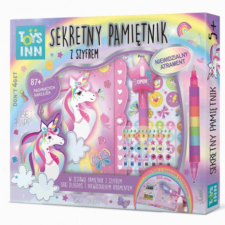 297656 STNUX SEKRETNY PAMIĘTNIK Z SZYFREM - JEDNOROŻEC