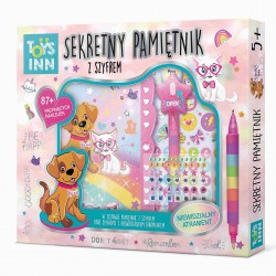 297649 STNUX SEKRETNY PAMIĘTNIK Z SZYFREM - PIESEK z KOTKIEM