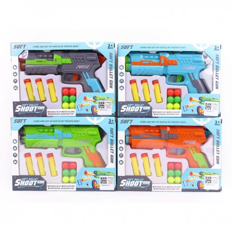 423749 PISTOLET NA STRZAŁKI Z PIANKI I PLASTIKOWE KULE BIGTOYS