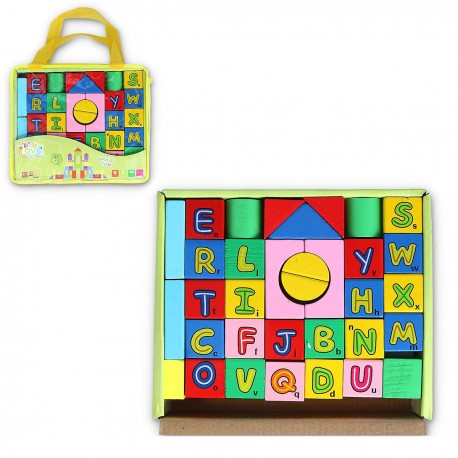 428086 KLOCKI DREWNIANE z LITERKAMI GAZELO