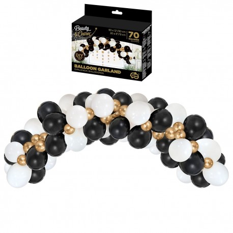 168327 GIRLANDA BALONOWA DIY ZŁOTO-CZARNA 70 szt. GODAN