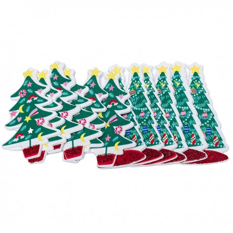 703212 NAKLEJKI Z PIANKI CHOINKI 12 SZT. ŚWIĘTA BREWIS