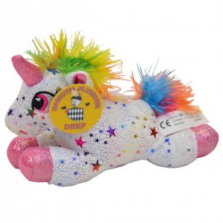 236102 DF PLUSZAK PLUSZOWY JEDNOROŻEC LEŻĄCY W GWIAZDY 20 CM