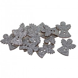 703267 DREWNIANE ANIOŁKI SREBRNE 12 szt. BREWIS