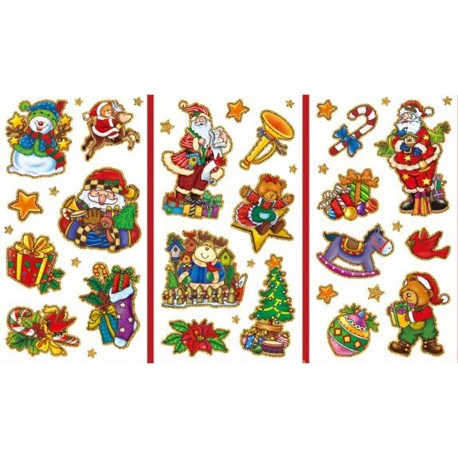 704356 NAKLEJKI NA FOLII Z BROKATEM MIX ŚWIĄTECZNY ŚWIĘTA BREWIS