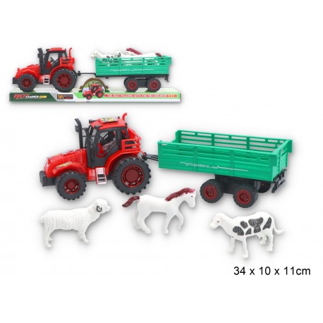 872702 TRAKTOR ZE ZWIERZĘTAMI NA PRZYCZEPIE