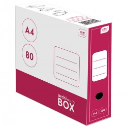 323132 PUDEŁKO DO ARCHIWIZACJI A4 80mm CZERWONY INTERDRUK