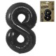 189063 BALON FOLIOWY CYFRA 8 MATOWY CZARNY B&C 85 cm GODAN