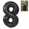 189063 BALON FOLIOWY CYFRA 8 MATOWY CZARNY B&C 85 cm GODAN