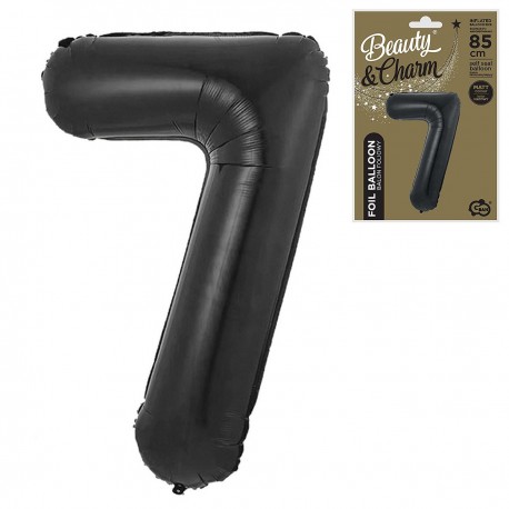 189049 BALONY FOLIOWY CYFRA 7 MATOWY CZARNY B&C 85 cm GODAN