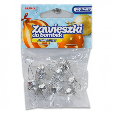 703687 METALOWE ZAWIESZKI DO BOMBEK SREBRNY 10 szt. BREWIS