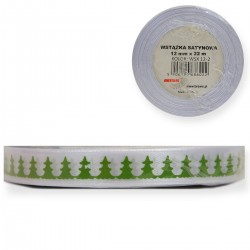 686022 WSTĄŻKA SATYNOWA PRZEŹROCZYSTA CHOINKI 12mm x 22m ŚWIĘTA BREWIS