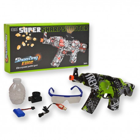 870385 PISTOLET KARABIN NA KULKI WODNE ZIELONE GRAFFITI BEST MS TOYS