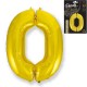 632238 ZŁOTY BALON FOLIOWY CYFRA "0" B&C 92 cm GODAN
