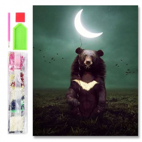 787132 DIAMENTOWA MOZAIKA 40x30 ŚNIEŻNE ŚWIĄTECZNE MIASTECZKO 