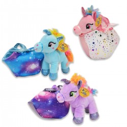 240321 DEEF PLUSZAK PLUSZOWY JEDNOROŻEC W TOREBCE KONIK TOREBKA 3 WZORY