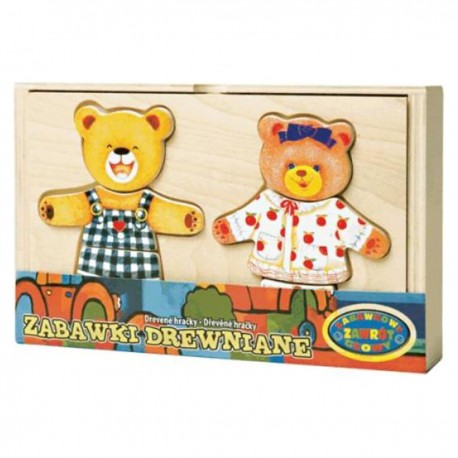 002001 UKŁADANKA DREWNIANA - DWA MISIE DROMADER