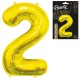 180923 ZŁOTY BALON FOLIOWY CYFRA "2" B&C 85 cm GODAN