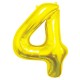 021636 ZŁOTY BALON FOLIOWY CYFRA "4" 40 cm 7&7