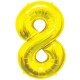 021438 ZŁOTY BALON FOLIOWY CYFRA "8" 85 cm 7&7