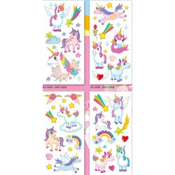 705193 NAKLEJKI JEDNOROŻEC Z BROKATEM MIX WZORÓW BREWIS