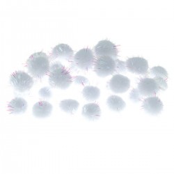 686329 POMPONY ŚWIĘTA BIAŁY 2 cm 40 szt. BREWIS