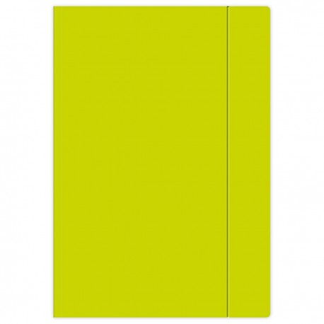 267221 TECZKA A4 Z GUMKĄ FLUO LIMONKOWA INTERDRUK