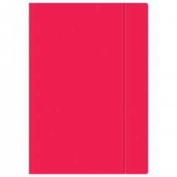 267214 TECZKA A4 Z GUMKĄ FLUO MALINOWA INTERDRUK