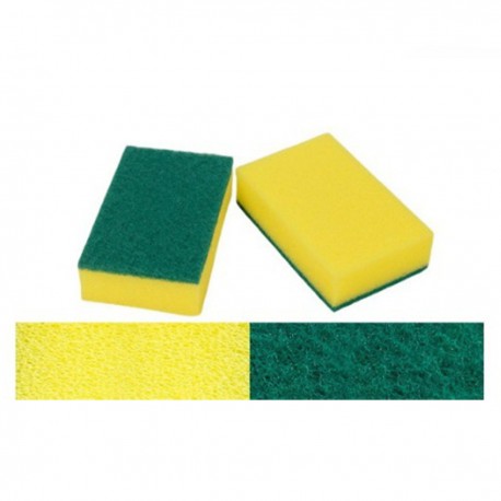094081 GĄBKA DO MYCIA NACZYŃ 2 WARSTWY ŻÓŁTY/ZIELONY 7&7