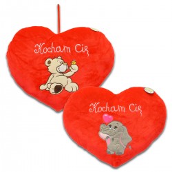 160768 SD PLUSZOWE SERCE MIŚ/SŁONIK + NAPIS 48 CM WALENTYNKA