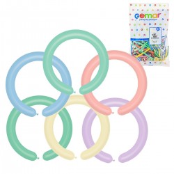 929324 BALONY D4 RURKI PASTELOWE RÓŻNOKOLOROWE MAKARONIKI MODELINA 100 szt. GODAN