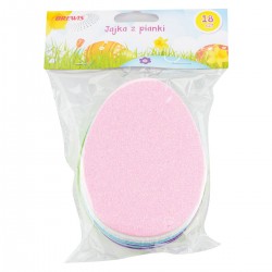 680709 NAKLEJKI Z PIANKI JAJKO MIX KOLORÓW BROKATOWE WIELKANOC 18 szt. BREWIS