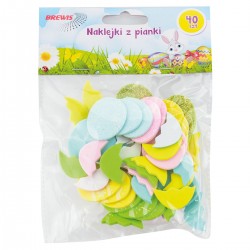 682178 NAKLEJKI Z PIANKI JAJKA MIX BROKATOWE WIELKANOC 40 szt. BREWIS