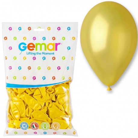 093018 BALONY 100 SZT. METALIZOWANE ŻÓŁTE