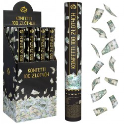 624219 KONFETTI PAPIEROWE BANKNOTY 100 ZŁOTYCH 40 CM GODAN